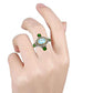 925 Sterling Silver Sky Blue Topaz And Chrome Diopside 5-Stone Ring