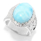 925 Sterling Silver Larimar Gemstone Solitaire Ring