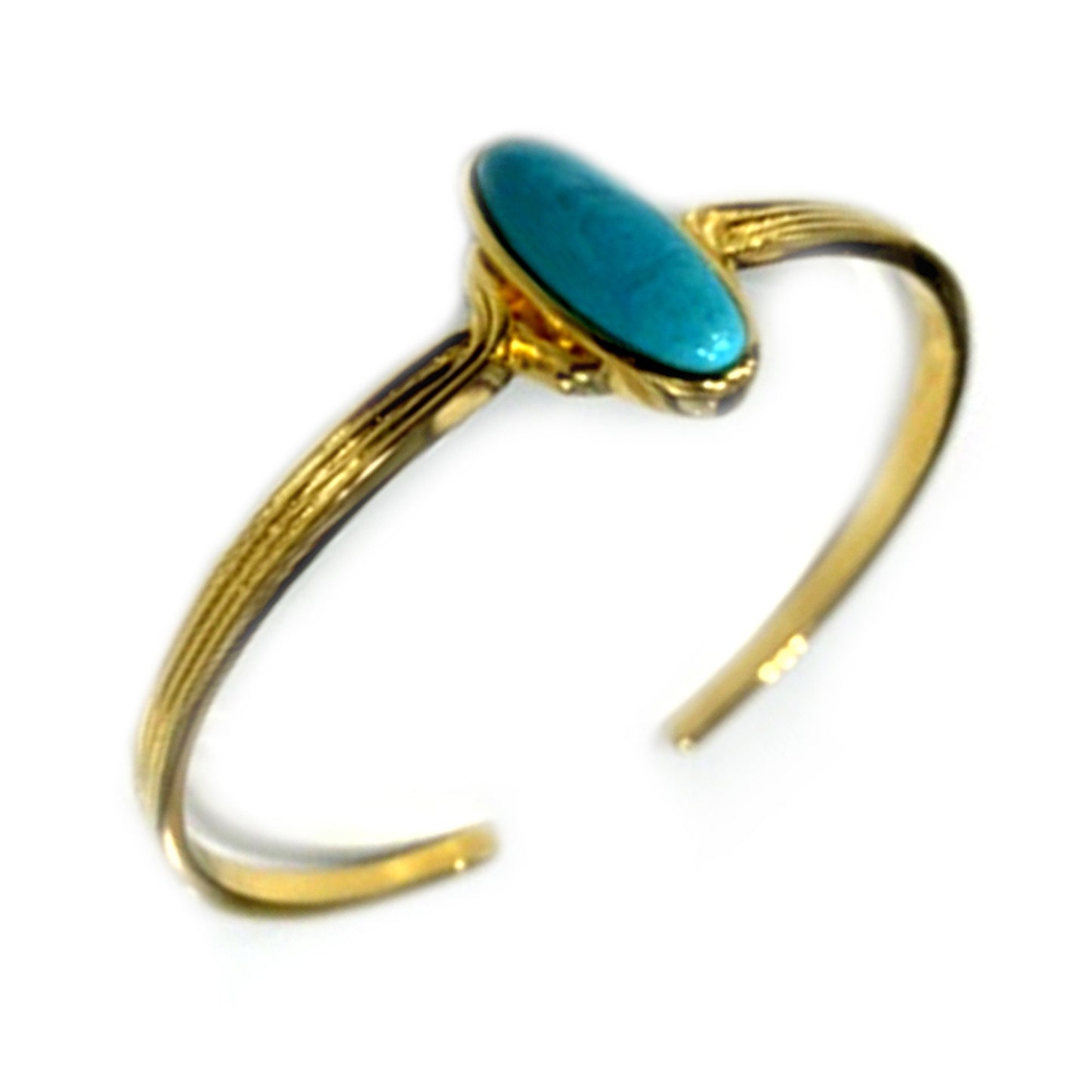 Natural Mine#8 Turquoise Cuff Gold Plated Gift For Her