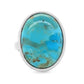 Sterling Silver Blue Mohave Turquoise Gemstone Solitaire Boho Ring