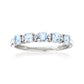 Pinctore 925 Sterling Silver Aquamarine and Diamond Gemstone Band Rings