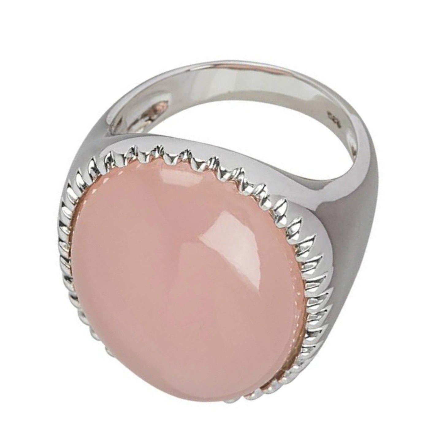 925 Sterling Silver Women Ring, Pink Chalcedony Oval Ring, Solitaire Ring for Women, Gift Ring For Women