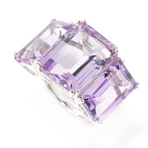 Pinctore Sterling Silver 20.31ctw Pink Amethyst Cocktail Ring, Size 5
