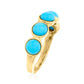 18k Yellow Gold Plated Over Sterling Silver Sleeping Beauty Turquoise 5-Stone Ring