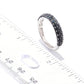 Sterling Silver Black Spinel Round Gemstone Band Rings