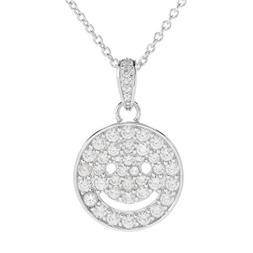 Pinctore Sterling Silver 925 White Natural Zircon Pendant