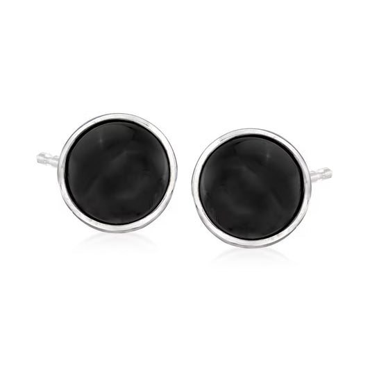 925 Sterling Silver Black Onyx Stud Earrings