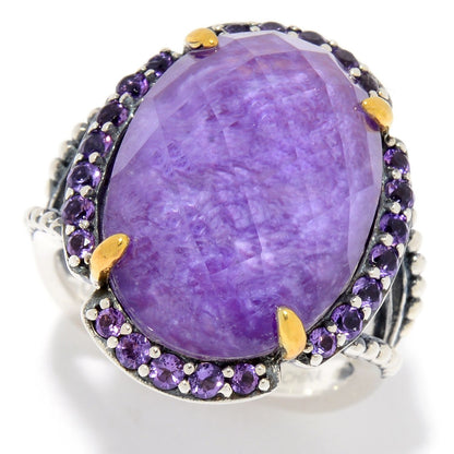 925 Sterling Silver Green Agate and Tsavorite Gemstone Solitaire Ring