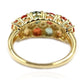 Yellow Gold Over Sterling Silver Multi Sapphire and White Natural Zircon Band Rings