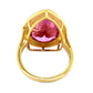 18K Yellow Gold Plated Over Sterling Silver Pink Topaz Gemstone Solitaire Boho Ring