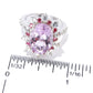 925 Sterling Silver Pink Amethyst Gemstone Cocktail Ring