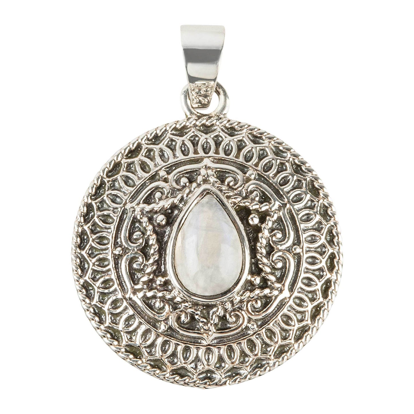 925 Sterling Silver Rainbow Moonstone Pendant