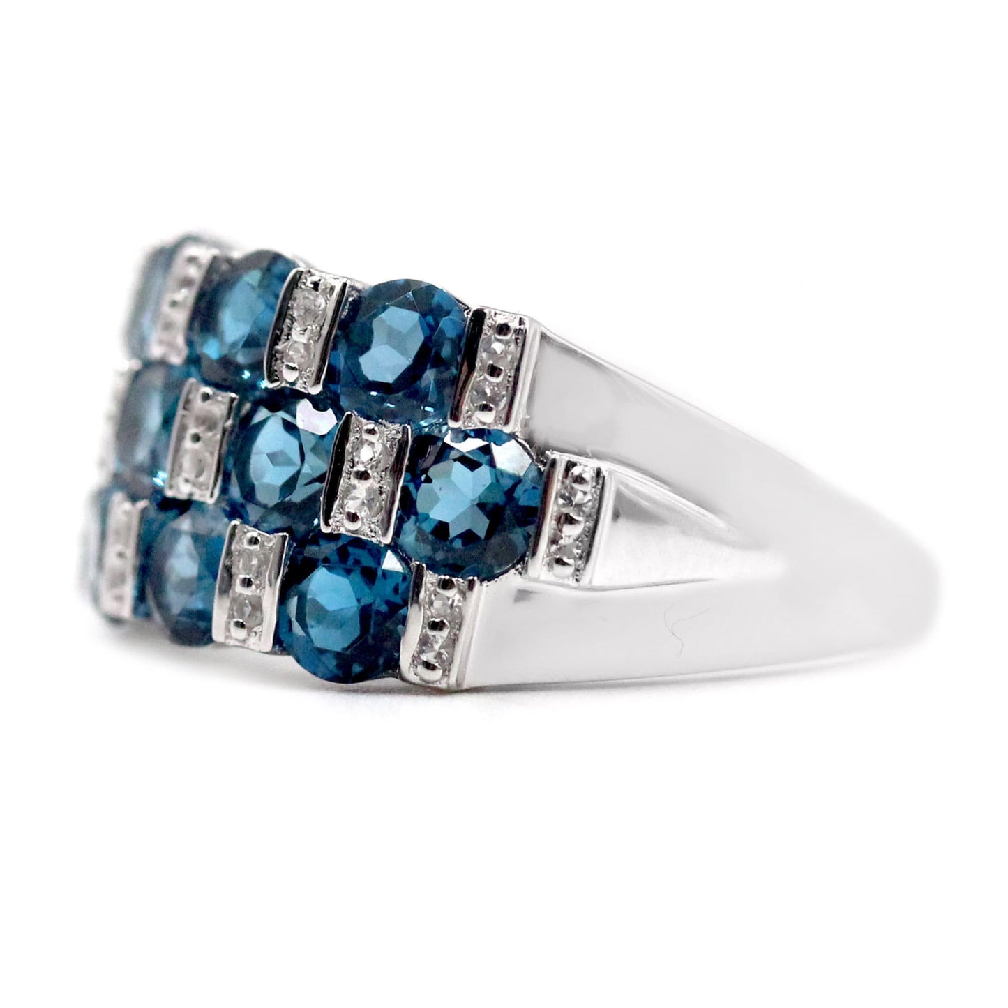 London Blue Topaz Gemstone Ring, 925 Sterling Silver Ring, Engagement Ring, Birthstone Ring-Gemstone Jewelry Anniversary Gift-Gift For