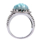 925 Sterling Silver Larimar Gemstone Solitaire Ring