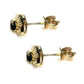 14Kt Gold Blue Sapphire, Diamond Stud Earrings