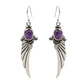 925 Sterling Silver African Amethyst Dangle And Drop Earrings