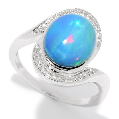 925 Sterling Silver Ethiopian Opal Doublet Gemstone Ring