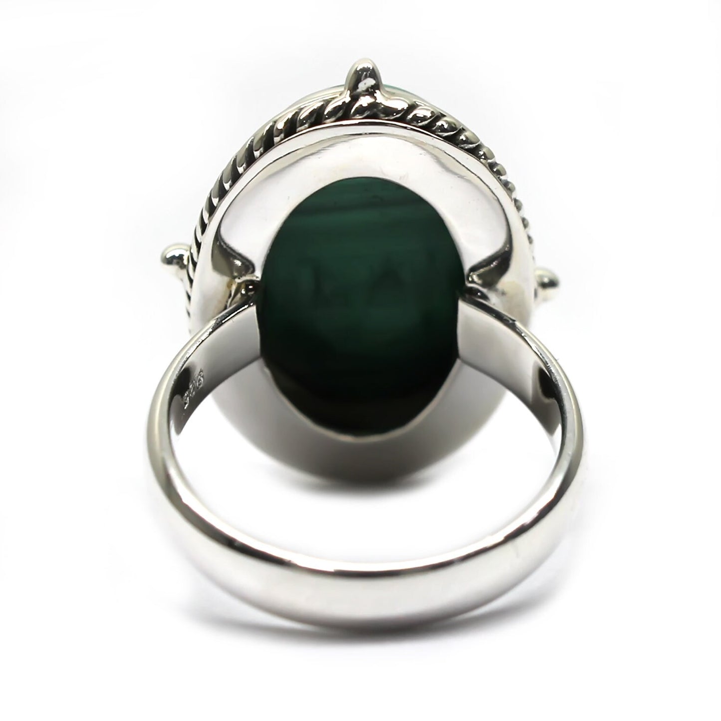 Natural Malachite Gemstone Ring 925 Sterling Silver Ring Boho Ring For Women Solitaire Ring Fine Jewelry Gift For Her