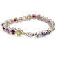 925 Sterling Silver Multi Gemstone Gemstone Tennis Bracelet