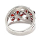 925 Sterling Silver Red Garnet And Created White Sapphire Rings