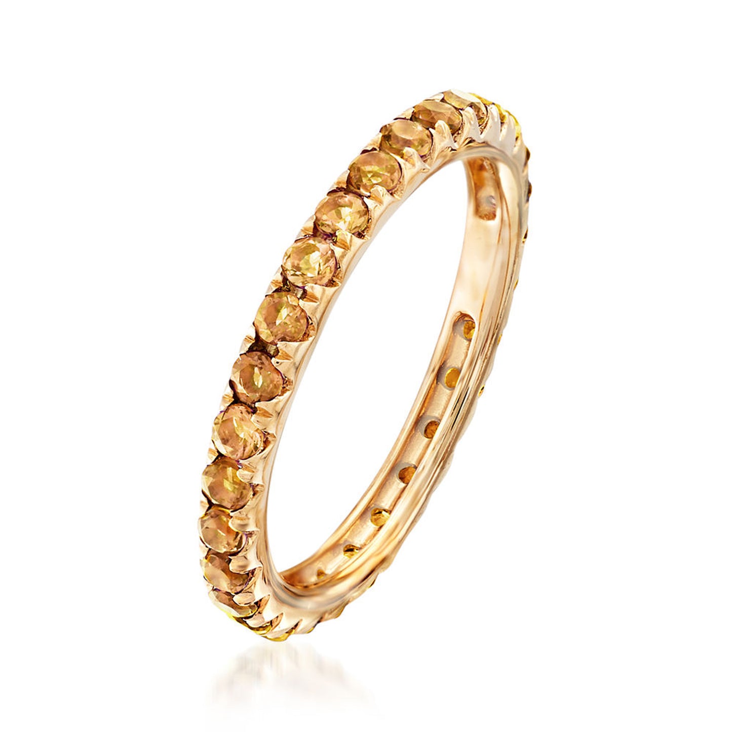 925 Sterling Silver Citrine Band Ring