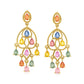 18K Yellow Gold Plated Over Sterling Silver Multi Sapphire Drop And Dangle Earrings