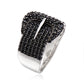 925 Sterling Silver Black Spinel Gemstone Cluster Ring