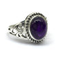 925 Sterling Silver African Amethyst Gemstone Solitaire Rings