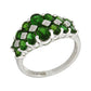 Pinctore Platinum Over Sterling Silver Chrome Diopside and Diamond Accent Graduated Band Ring