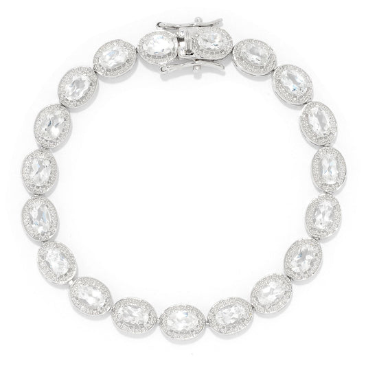 925 Sterling Silver Bracelet, Natural White Topaz Gemstone Bracelet, Birthstone Bracelet, Anniversary Gift, Gift For Her