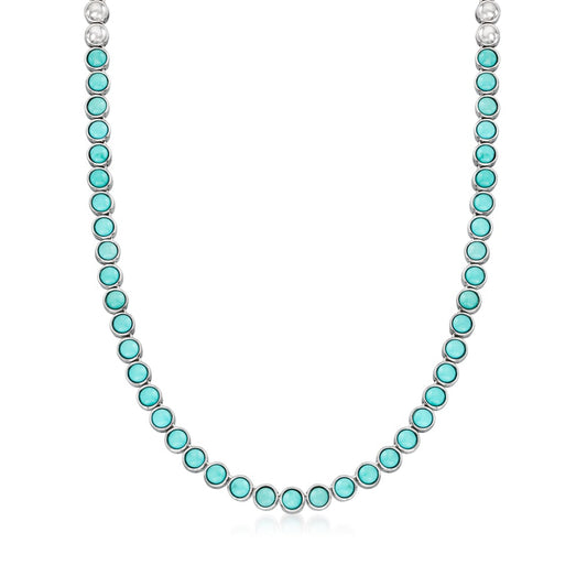 925 Sterling Silver Campitos Turquoise Necklace