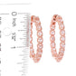 Rose Gold Over Sterling Silver Morganite Hoop Earrings