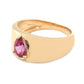 18K Yellow Gold Plated Over Sterling Silver Pink Topaz Gemstone Band Ring