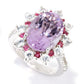 925 Sterling Silver Pink Amethyst Gemstone Cocktail Ring