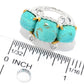 925 Sterling Silver Tyrone Turquoise Gemstone Cocktail Ring