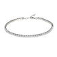 Pinctore Sterling Silver 2mm Round Black Spinel And White Cz Gemstone Tennis Bracelets