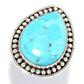 925 Sterling Silver Kingman Turquoise Gemstone Solitaire Ring