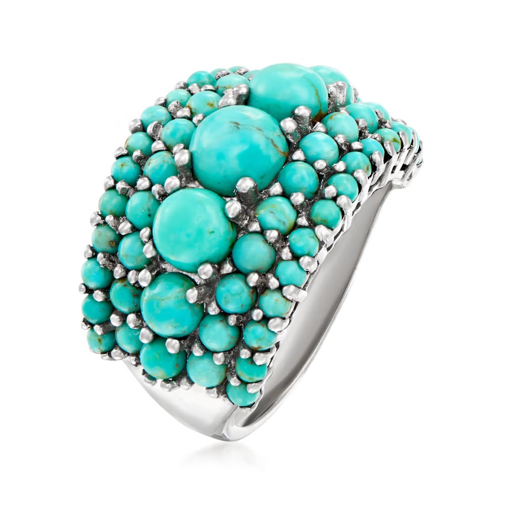 925 Sterling Silver Camptios Turquoise Gemstone Silver Ring