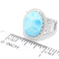 925 Sterling Silver Larimar Gemstone Solitaire Ring