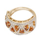 14k Yellow Gold Plated Over Sterling Silver Madeira Citrine Gemstone Band Ring