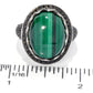 Pinctore Rhodium Over Sterling Silver 21.08Ctw Malachite Ring