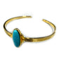 Yellow Gold Plated Over Sterling Silver Natural Mine#8 Turquoise Cuff Bangle