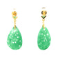 Yellow Over 925 Sterling Silver Dyed Green Jade Dangle Earrings