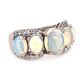 925 Sterling Silver Ethiopian Opal, White Natural Zircon Rings