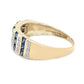 14Kt Yellow Gold Blue Sapphire and Diamond Band Rings