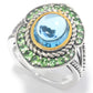 925 Sterling Silver Swiss Blue Topaz Oval Cabochon Gemstone Solitaire Ring