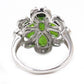 925 Sterling Silver Chrome Diopside and Diamond Gemstone Cocktail Rings