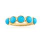 18k Yellow Gold Plated Over Sterling Silver Sleeping Beauty Turquoise 5-Stone Ring