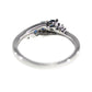 925 Sterling Silver Indian Blue Sapphire and Created White Sapphire 3- Stone Ring