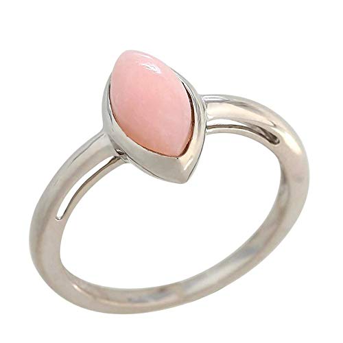 Sterling Silver Pink Opal Gemstone Solitaire Rings